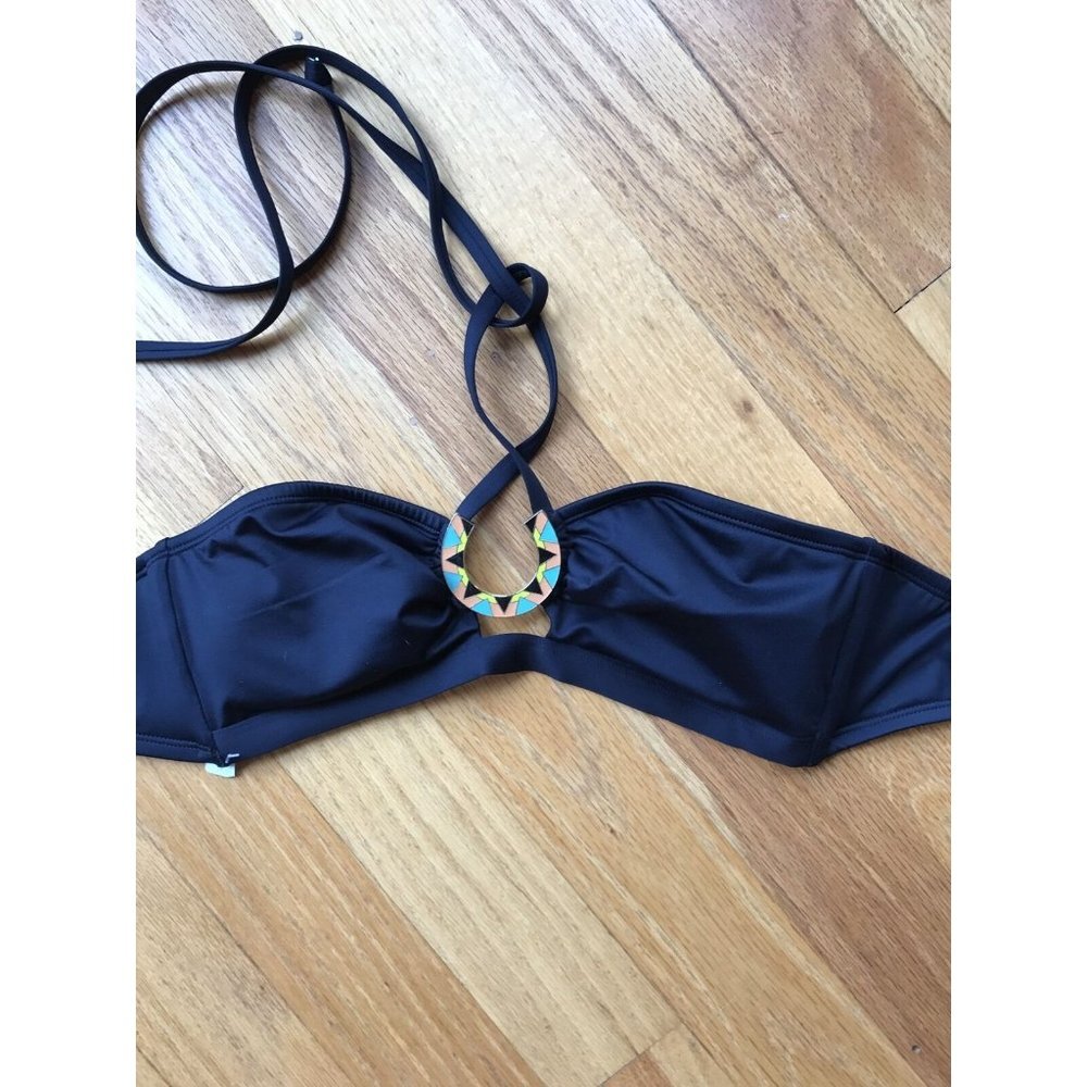 New CLEAN WATER Black Halter Bandeau Bikini top